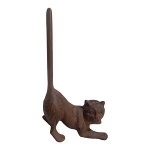 Paper Towel Holder Cast Iron Cat Size 5in L x 1.5in W x 9.5in H